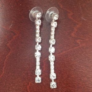 Rhinestone drop earrings.